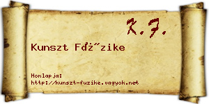 Kunszt Füzike névjegykártya